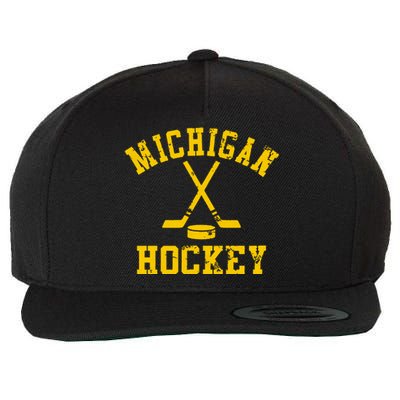 Vintage Michigan Hockey Wool Snapback Cap