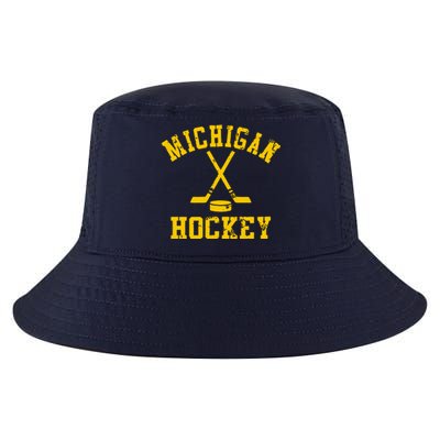 Vintage Michigan Hockey Cool Comfort Performance Bucket Hat