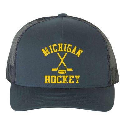 Vintage Michigan Hockey Yupoong Adult 5-Panel Trucker Hat