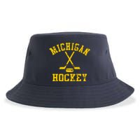 Vintage Michigan Hockey Sustainable Bucket Hat