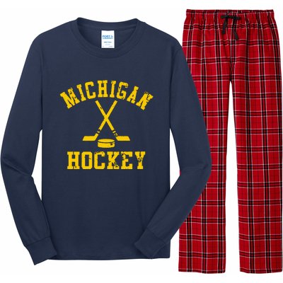 Vintage Michigan Hockey Long Sleeve Pajama Set