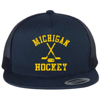 Vintage Michigan Hockey Flat Bill Trucker Hat