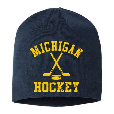 Vintage Michigan Hockey Sustainable Beanie