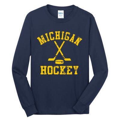 Vintage Michigan Hockey Tall Long Sleeve T-Shirt