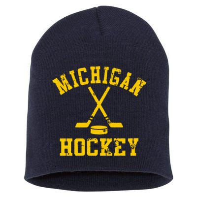 Vintage Michigan Hockey Short Acrylic Beanie