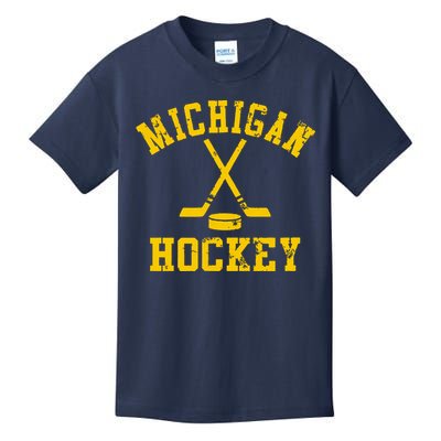 Vintage Michigan Hockey Kids T-Shirt