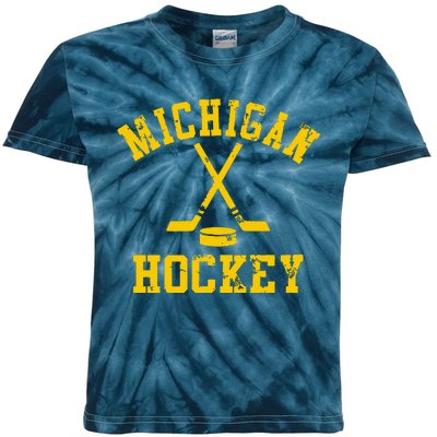 Vintage Michigan Hockey Kids Tie-Dye T-Shirt