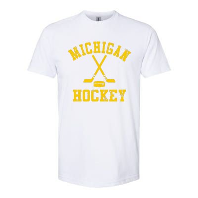 Vintage Michigan Hockey Softstyle CVC T-Shirt