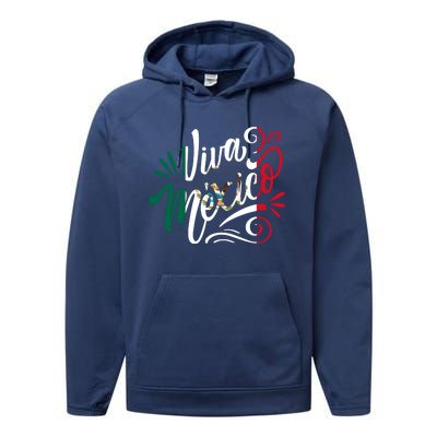 Viva Mexico Hispanic Mexican Heritage Performance Fleece Hoodie