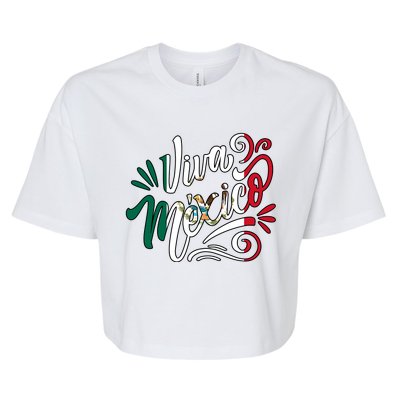 Viva Mexico Hispanic Mexican Heritage Bella+Canvas Jersey Crop Tee