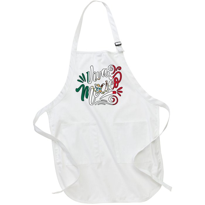 Viva Mexico Hispanic Mexican Heritage Full-Length Apron With Pockets