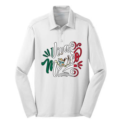 Viva Mexico Hispanic Mexican Heritage Silk Touch Performance Long Sleeve Polo