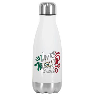 Viva Mexico Hispanic Mexican Heritage Stainless Steel Insulated Water Bottle