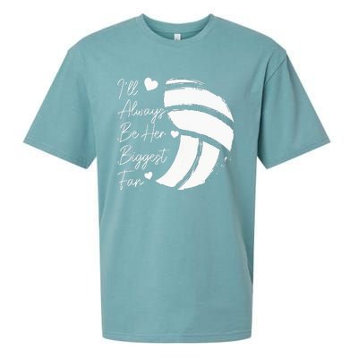 Volleyball Mom Her Biggest Fan Volleyball Daughter Sueded Cloud Jersey T-Shirt