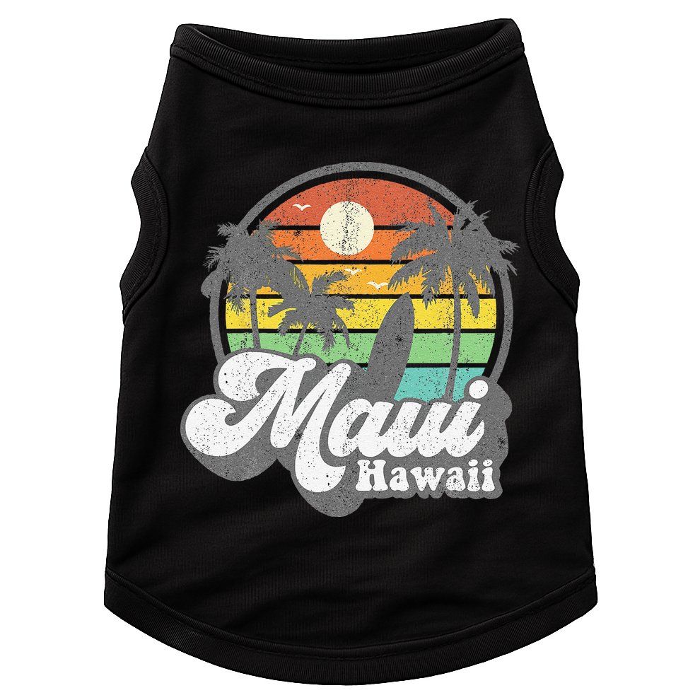 Vintage Maui Hawaii Hawaiian Beach Surfing 70s Surf Gift Doggie Tank