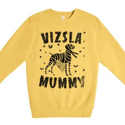 Vizsla Mummy Halloween Gift Premium Crewneck Sweatshirt