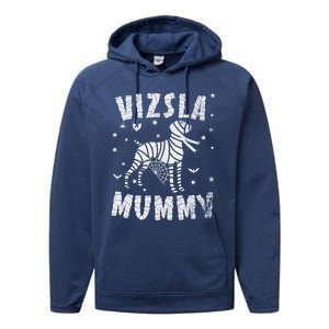 Vizsla Mummy Halloween Gift Performance Fleece Hoodie