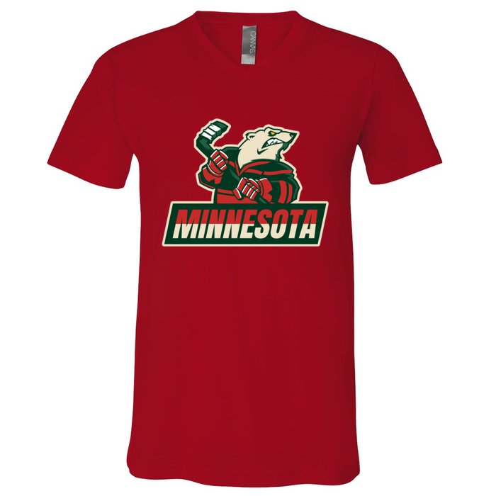 Vintage Minnesota Hockey V-Neck T-Shirt