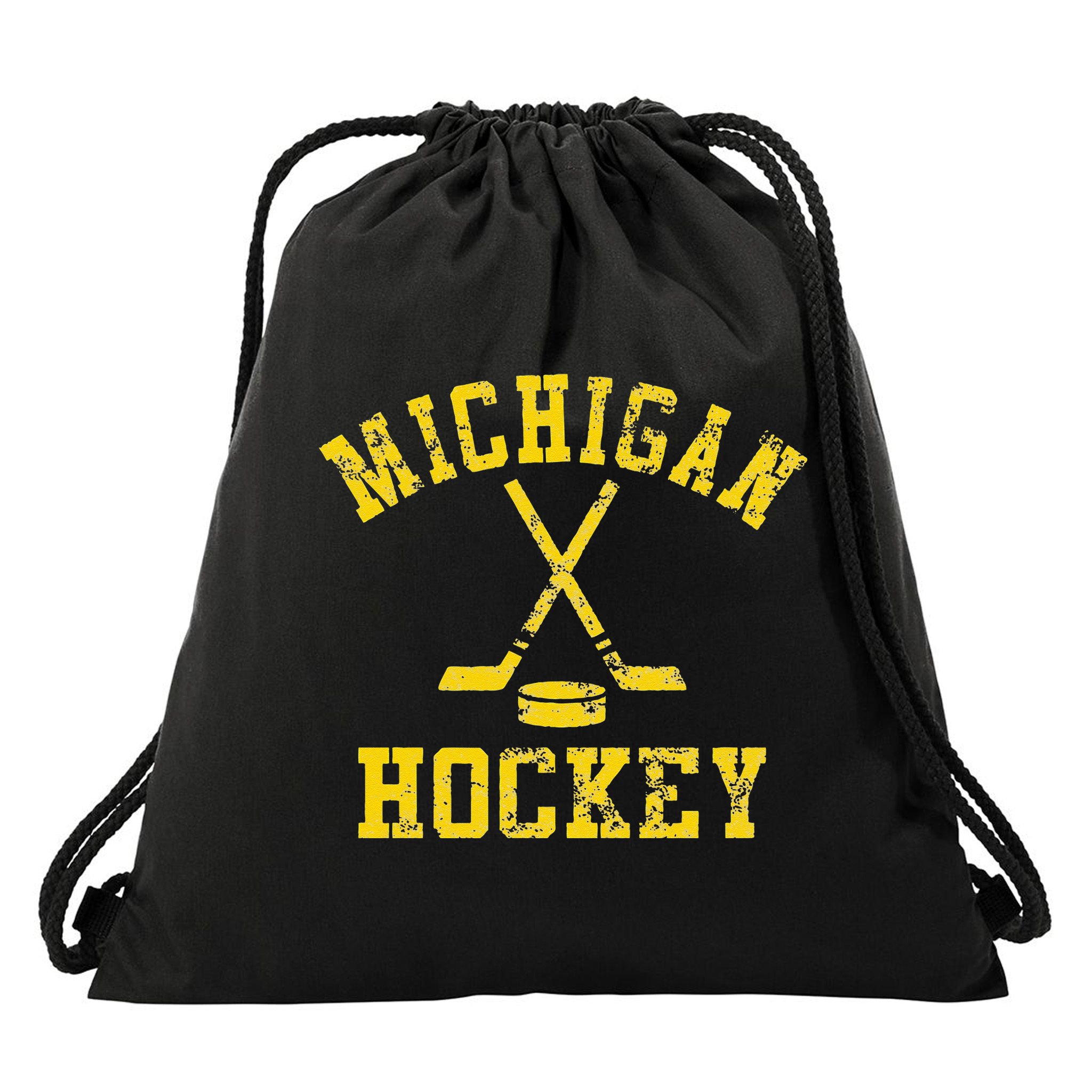 Vintage Michigan Hockey Drawstring Bag