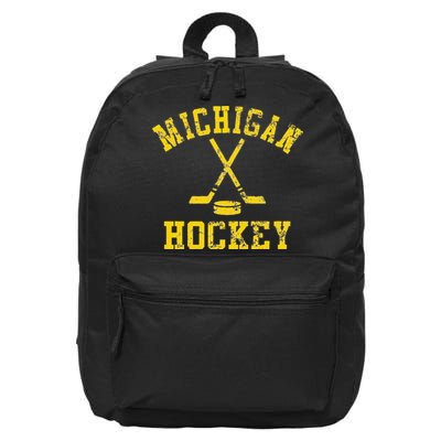 Vintage Michigan Hockey 16 in Basic Backpack