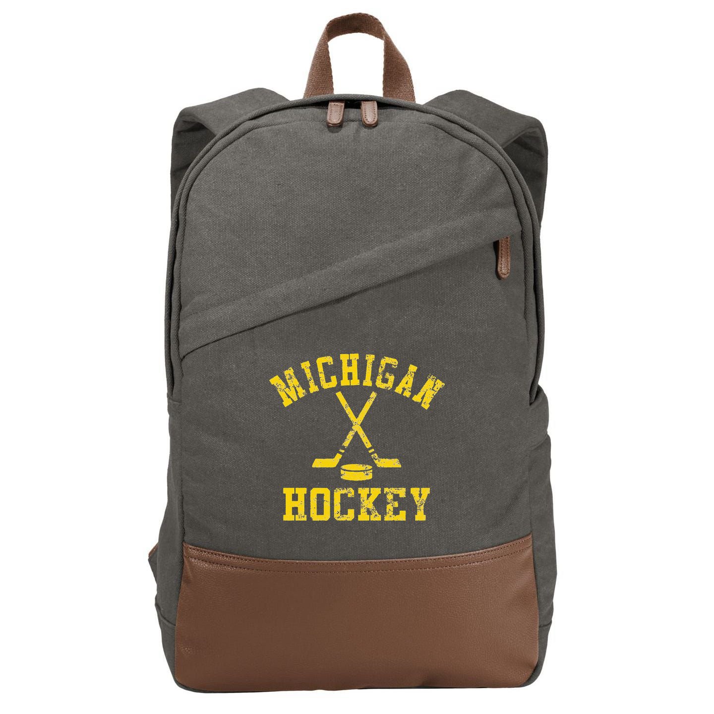 Vintage Michigan Hockey Cotton Canvas Backpack