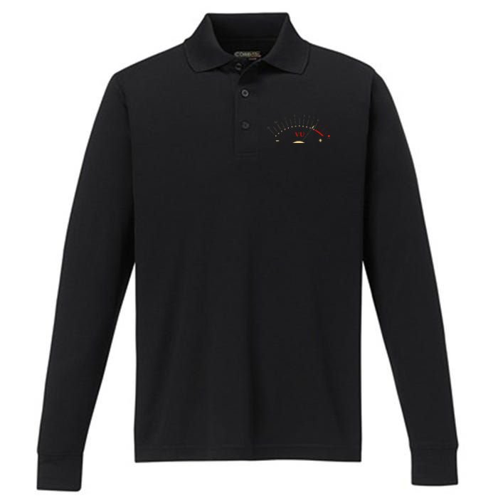 Vu Meter Hifi Vintage Stereo Audiophile Performance Long Sleeve Polo