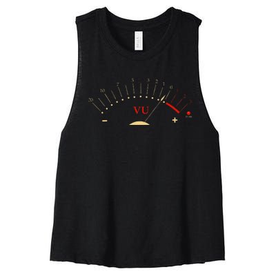 Vu Meter Hifi Vintage Stereo Audiophile Women's Racerback Cropped Tank