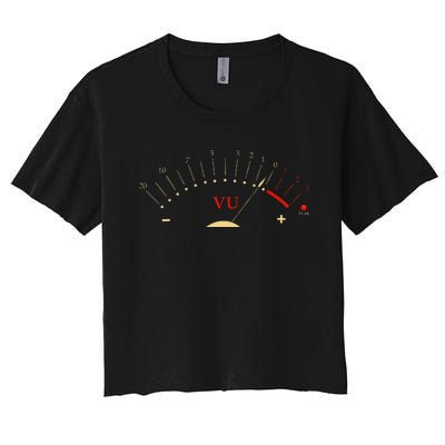 Vu Meter Hifi Vintage Stereo Audiophile Women's Crop Top Tee