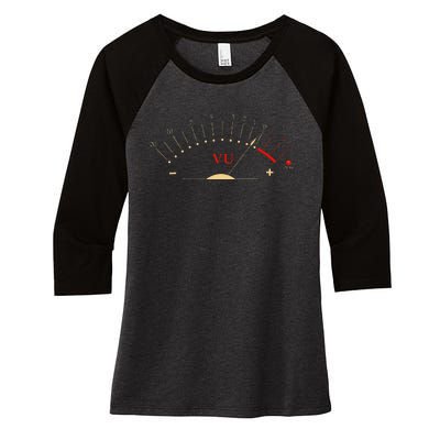 Vu Meter Hifi Vintage Stereo Audiophile Women's Tri-Blend 3/4-Sleeve Raglan Shirt