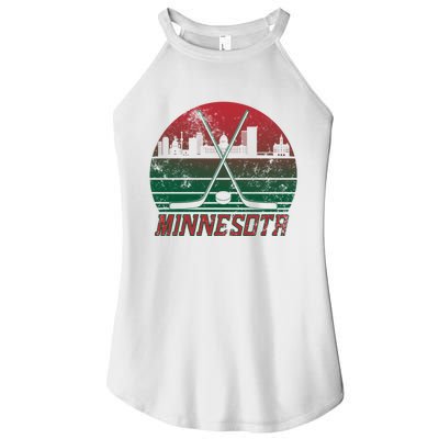 Vintage Minnesota Hockey City Skyline Women’s Perfect Tri Rocker Tank