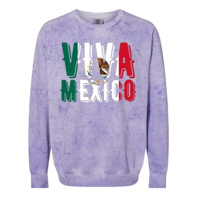 Viva Mexico Hispanic Mexican Heritage Colorblast Crewneck Sweatshirt