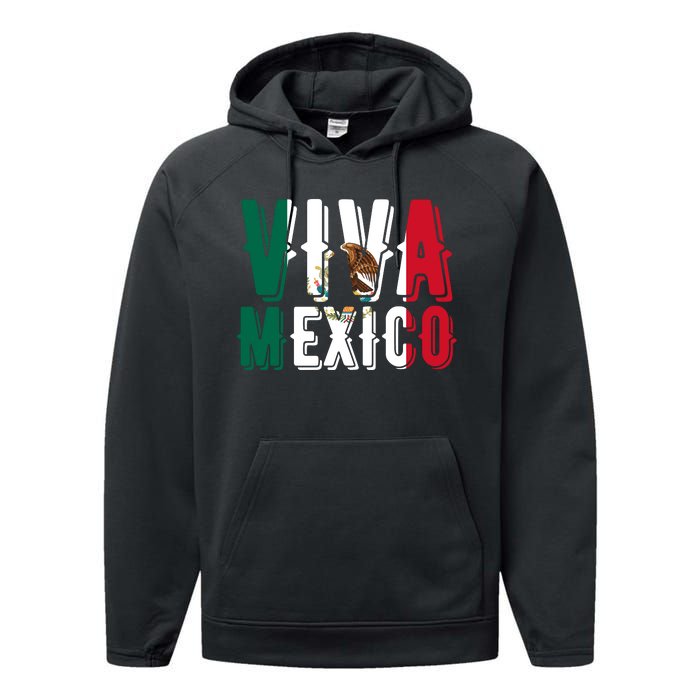 Viva Mexico Hispanic Mexican Heritage Performance Fleece Hoodie