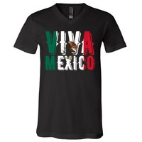 Viva Mexico Hispanic Mexican Heritage V-Neck T-Shirt