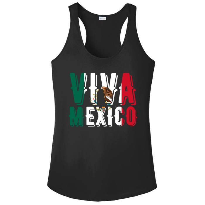 Viva Mexico Hispanic Mexican Heritage Ladies PosiCharge Competitor Racerback Tank