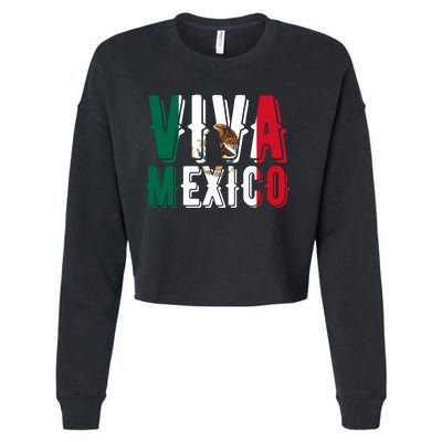 Viva Mexico Hispanic Mexican Heritage Cropped Pullover Crew