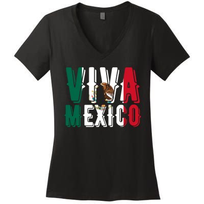 Viva Mexico Hispanic Mexican Heritage Women's V-Neck T-Shirt