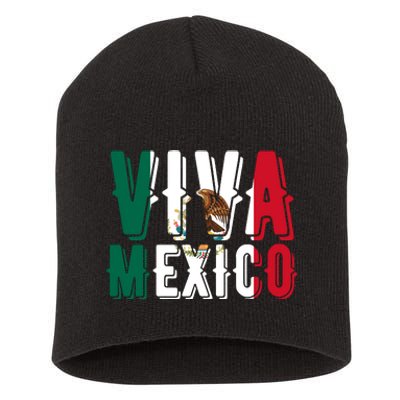 Viva Mexico Hispanic Mexican Heritage Short Acrylic Beanie