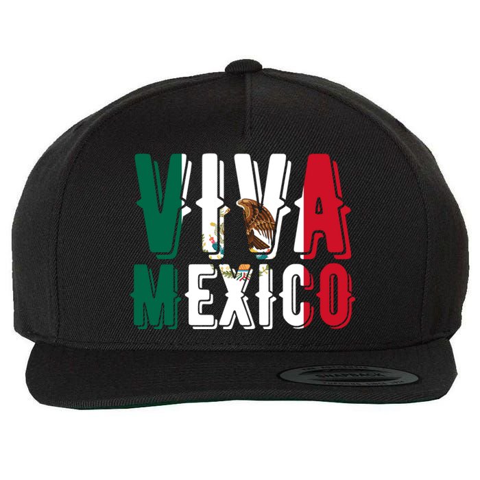 Viva Mexico Hispanic Mexican Heritage Wool Snapback Cap