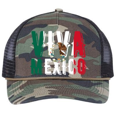 Viva Mexico Hispanic Mexican Heritage Retro Rope Trucker Hat Cap