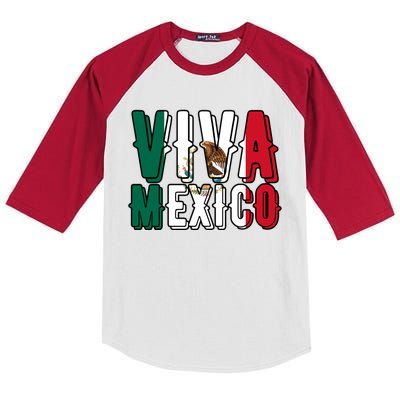 Viva Mexico Hispanic Mexican Heritage Kids Colorblock Raglan Jersey