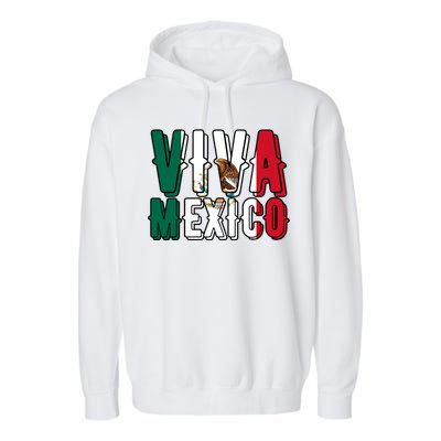 Viva Mexico Hispanic Mexican Heritage Garment-Dyed Fleece Hoodie