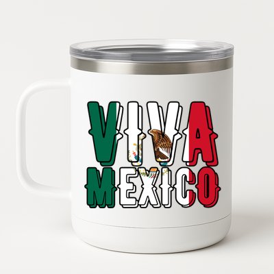 Viva Mexico Hispanic Mexican Heritage 12 oz Stainless Steel Tumbler Cup