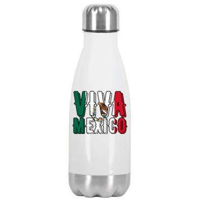 Viva Mexico Hispanic Mexican Heritage Stainless Steel Insulated Water Bottle