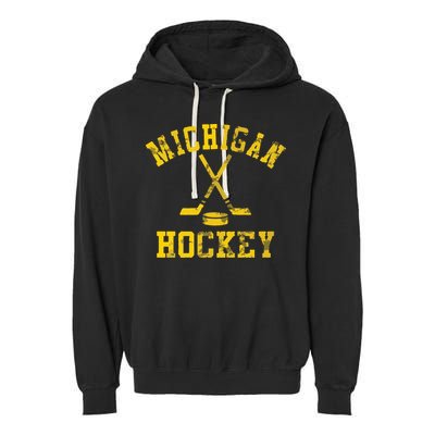 Vintage Michigan Hockey Garment-Dyed Fleece Hoodie