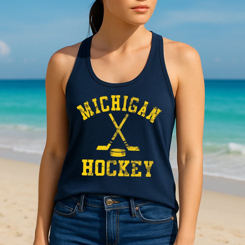 Vintage Michigan Hockey Womens Tank Top