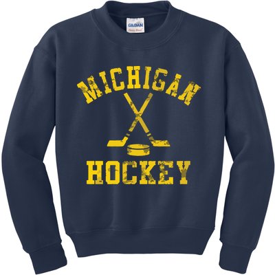 Vintage Michigan Hockey Kids Sweatshirt
