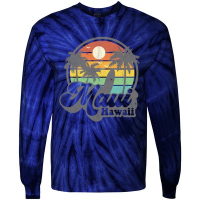 Vintage Maui Hawaii Hawaiian Beach Surfing Tie-Dye Long Sleeve Shirt