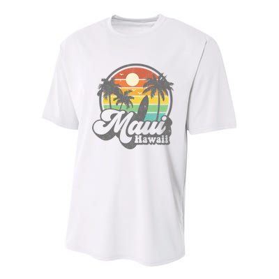 Vintage Maui Hawaii Hawaiian Beach Surfing Youth Performance Sprint T-Shirt