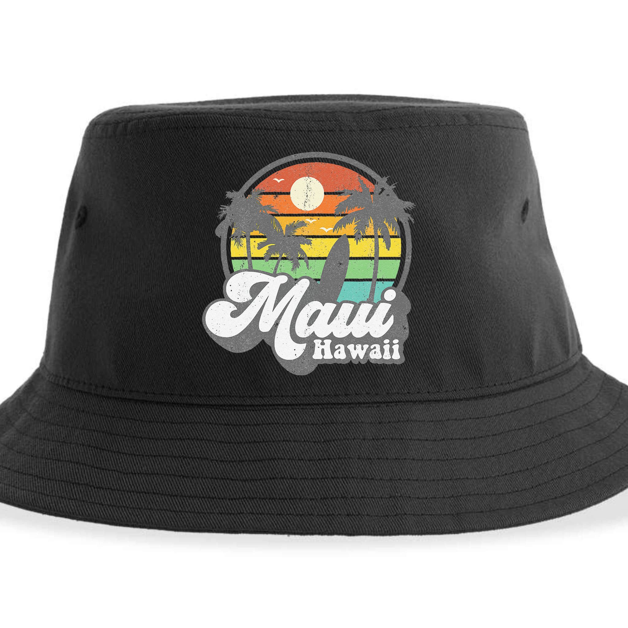 Vintage Maui Hawaii Hawaiian Beach Surfing 70's Surf Gift Sustainable Bucket Hat