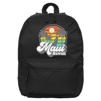 Vintage Maui Hawaii Hawaiian Beach Surfing 70's Surf Gift 16 in Basic Backpack